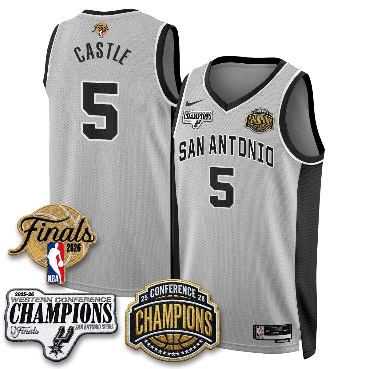 SAS 2026 NBA Western Conference Champions Vapor Jersey - Stitched product image 31, provided for visual reference and