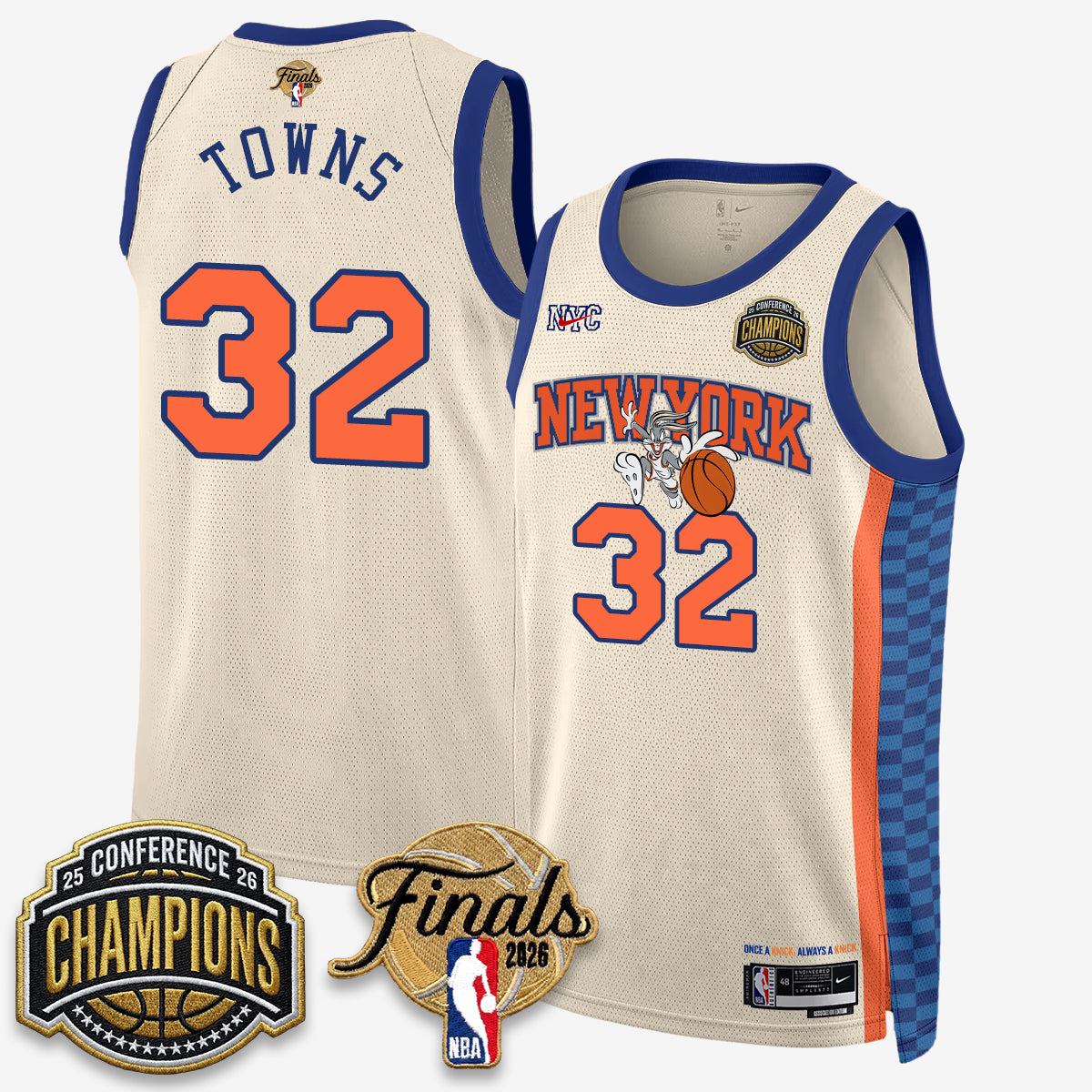 NYK 2026 NBA Eastern Conference Champions x Looney Tunes Vapor Jersey V2- Stitched product image 20, provided for visual