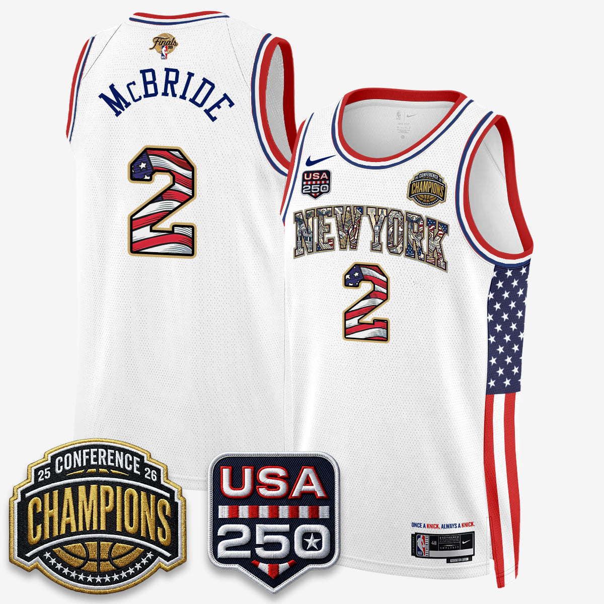 NYK 2026 NBA Eastern Conference Champions x Fourth of July Vapor Jersey - Stitched product image 37, provided for visual
