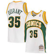 Seattle Supersonics Kevin Durant White 2007-08 Hardwood Classics Swingman Jersey product image 1, provided for visual