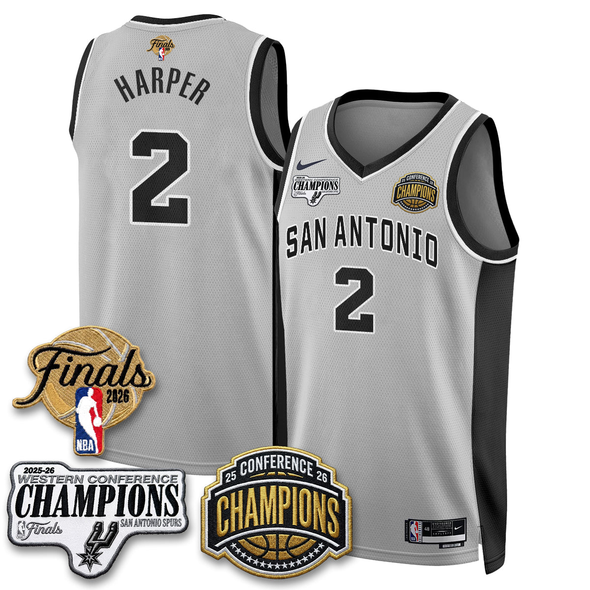 SAS 2026 NBA Western Conference Champions Vapor Jersey - Stitched product image 33, provided for visual reference and