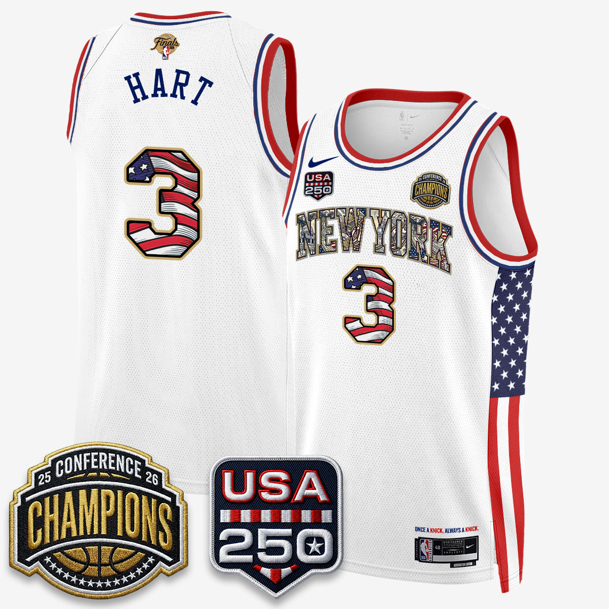 NYK 2026 NBA Eastern Conference Champions x Fourth of July Vapor Jersey - Stitched product image 35, provided for visual