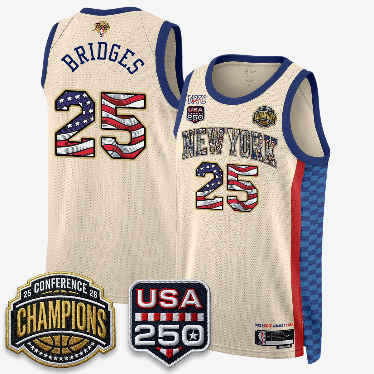 NYK 2026 NBA Eastern Conference Champions x Fourth of July Vapor Jersey - Stitched product image 24, provided for visual