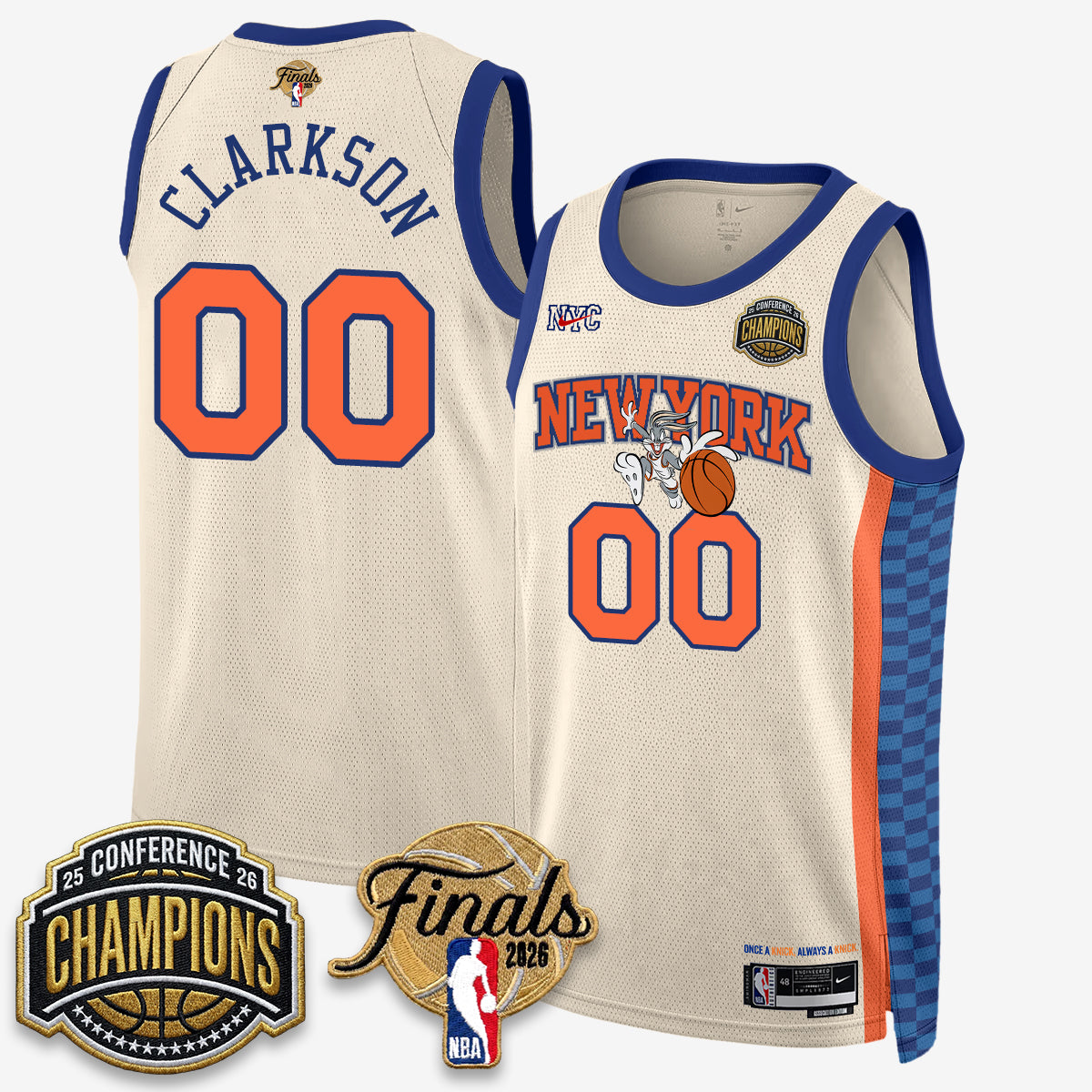 NYK 2026 NBA Eastern Conference Champions x Looney Tunes Vapor Jersey V2- Stitched product image 26, provided for visual