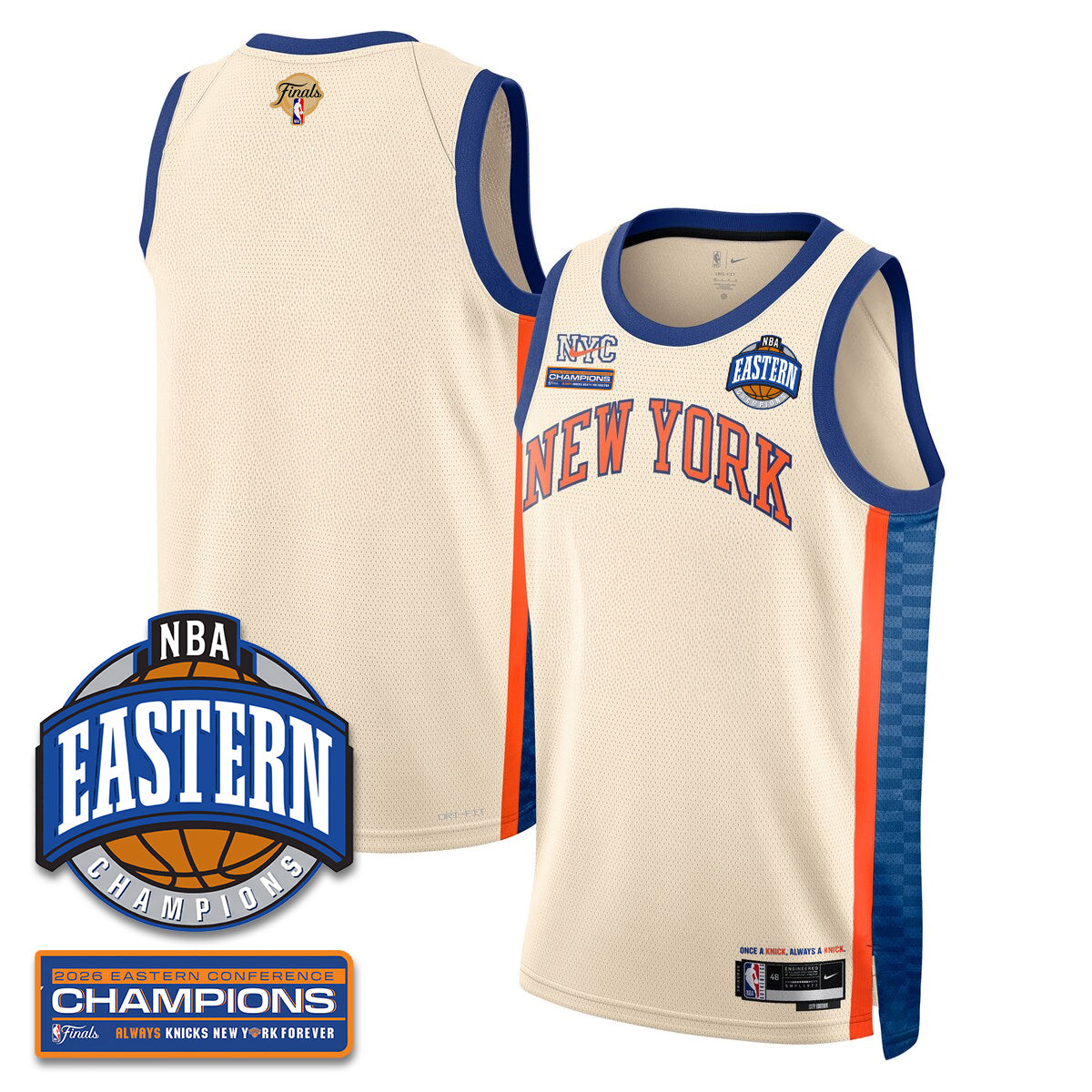 NYK 2026 NBA Eastern Conference Champions City Jersey - Stitched product image 18, provided for visual reference and product