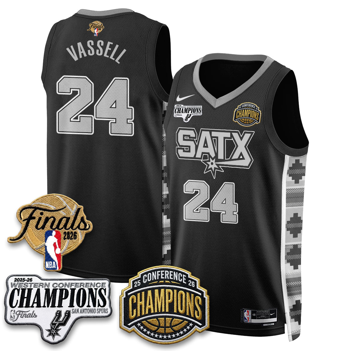SAS 2026 NBA Western Conference Champions Vapor Jersey - Stitched product image 21, provided for visual reference and