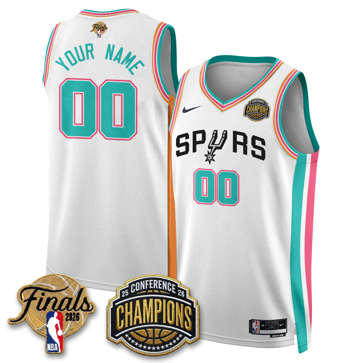 SAS 2026 NBA Western Conference Champions Vapor City Edition Custom Jersey - Stitched product image 3, provided for visual