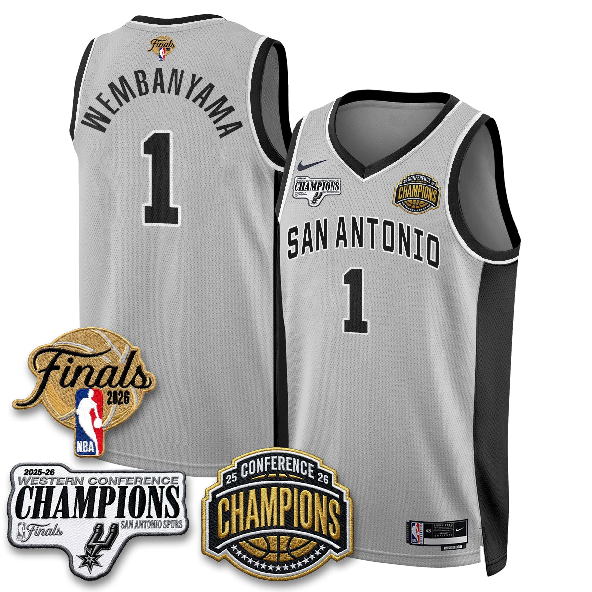 SAS 2026 NBA Western Conference Champions Vapor Jersey - Stitched product image 28, provided for visual reference and