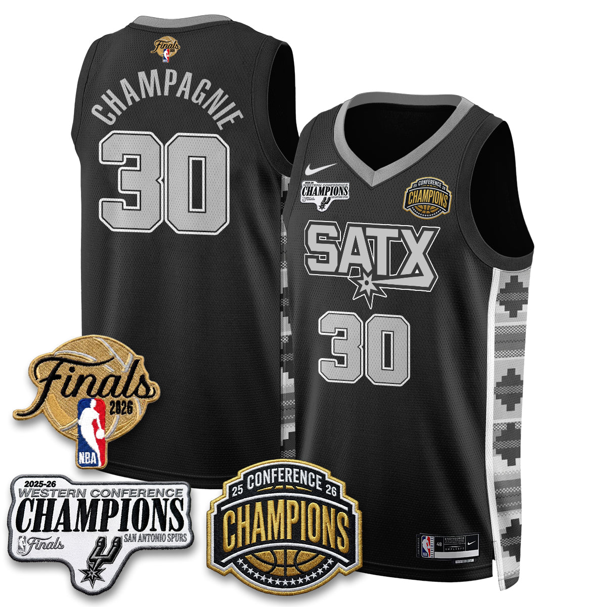 SAS 2026 NBA Western Conference Champions Vapor Jersey - Stitched product image 26, provided for visual reference and