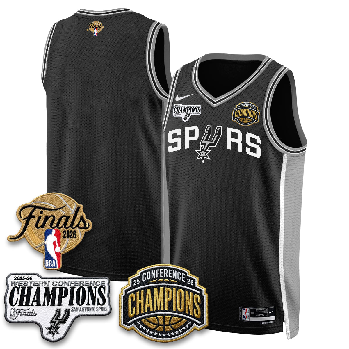 SAS 2026 NBA Western Conference Champions Vapor Jersey - Stitched product image 18, provided for visual reference and