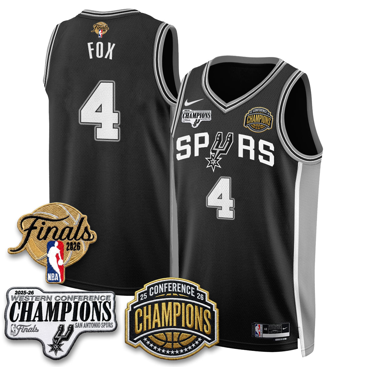 SAS 2026 NBA Western Conference Champions Vapor Jersey - Stitched product image 11, provided for visual reference and