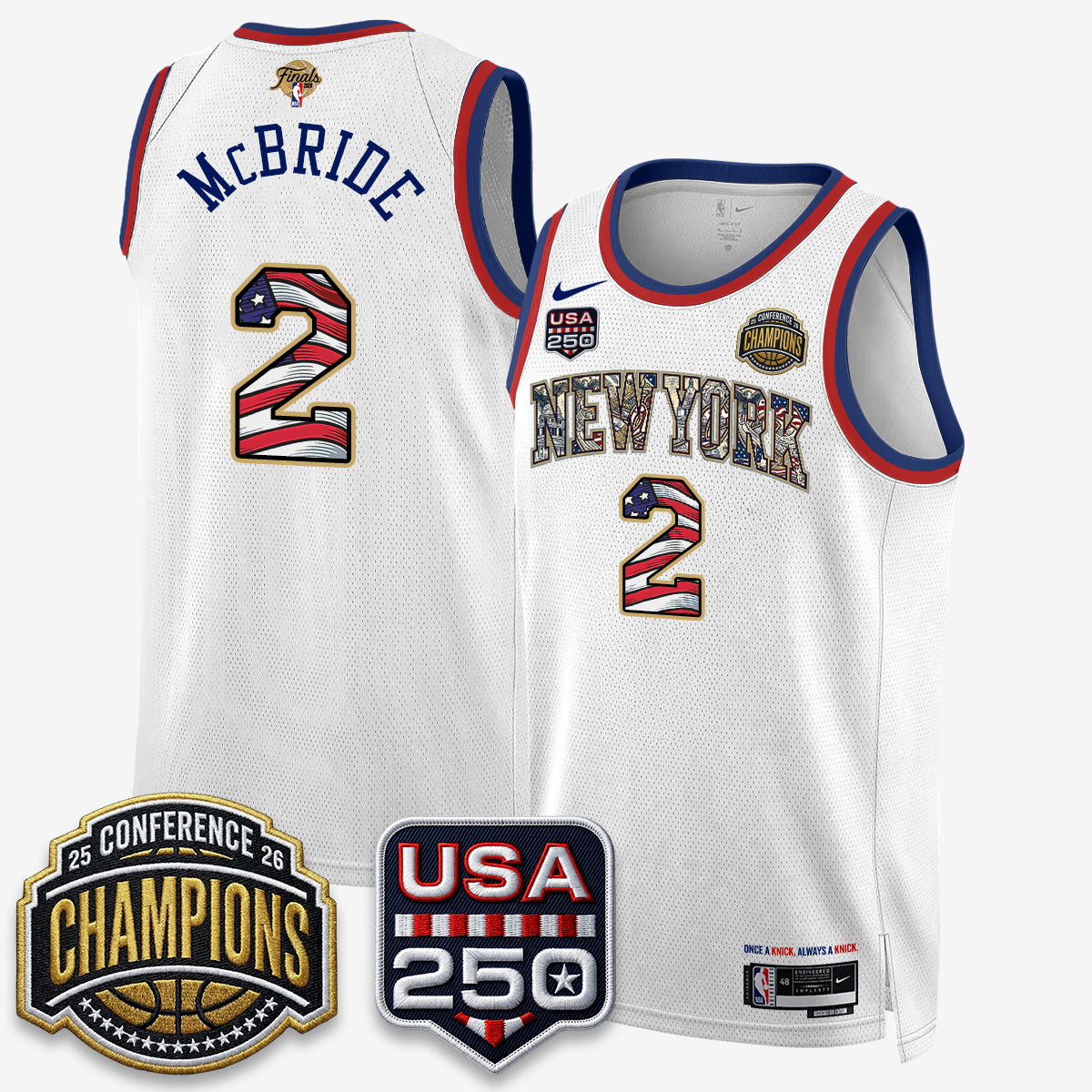 NYK 2026 NBA Eastern Conference Champions x Fourth of July Vapor Jersey - Stitched product image 7, provided for visual