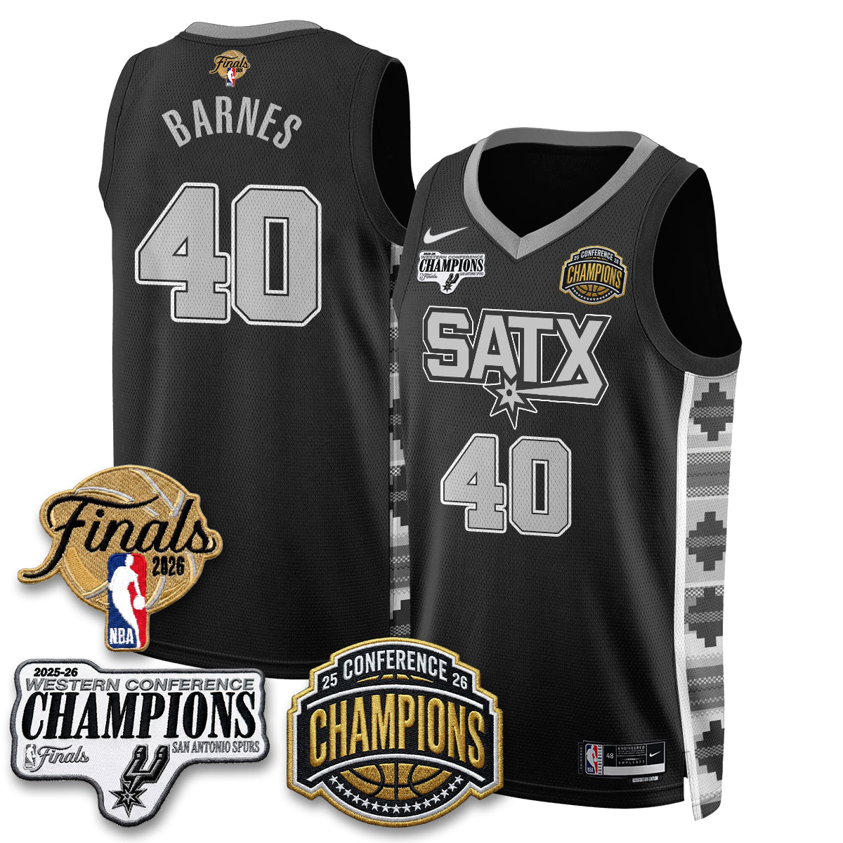 SAS 2026 NBA Western Conference Champions Vapor Jersey - Stitched product image 25, provided for visual reference and