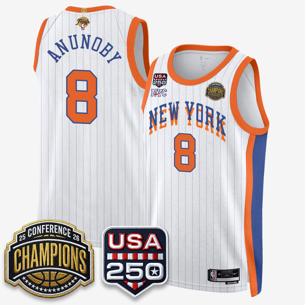 NYK 2026 NBA Eastern Conference Champions City Edition Jersey V2- Stitched product image 6, provided for visual reference