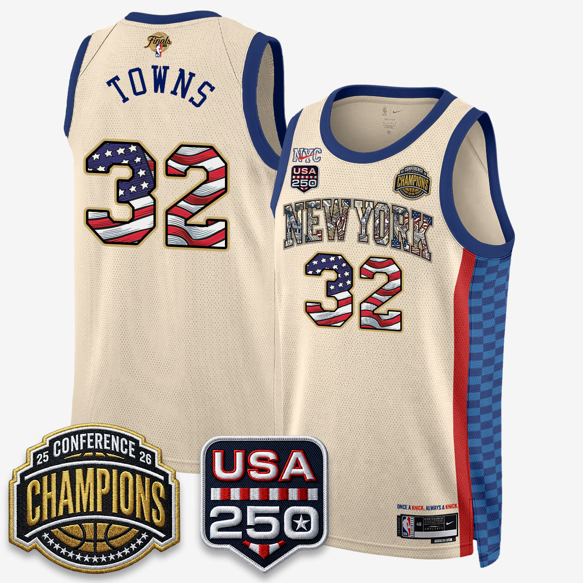 NYK 2026 NBA Eastern Conference Champions x Fourth of July Vapor Jersey - Stitched product image 22, provided for visual