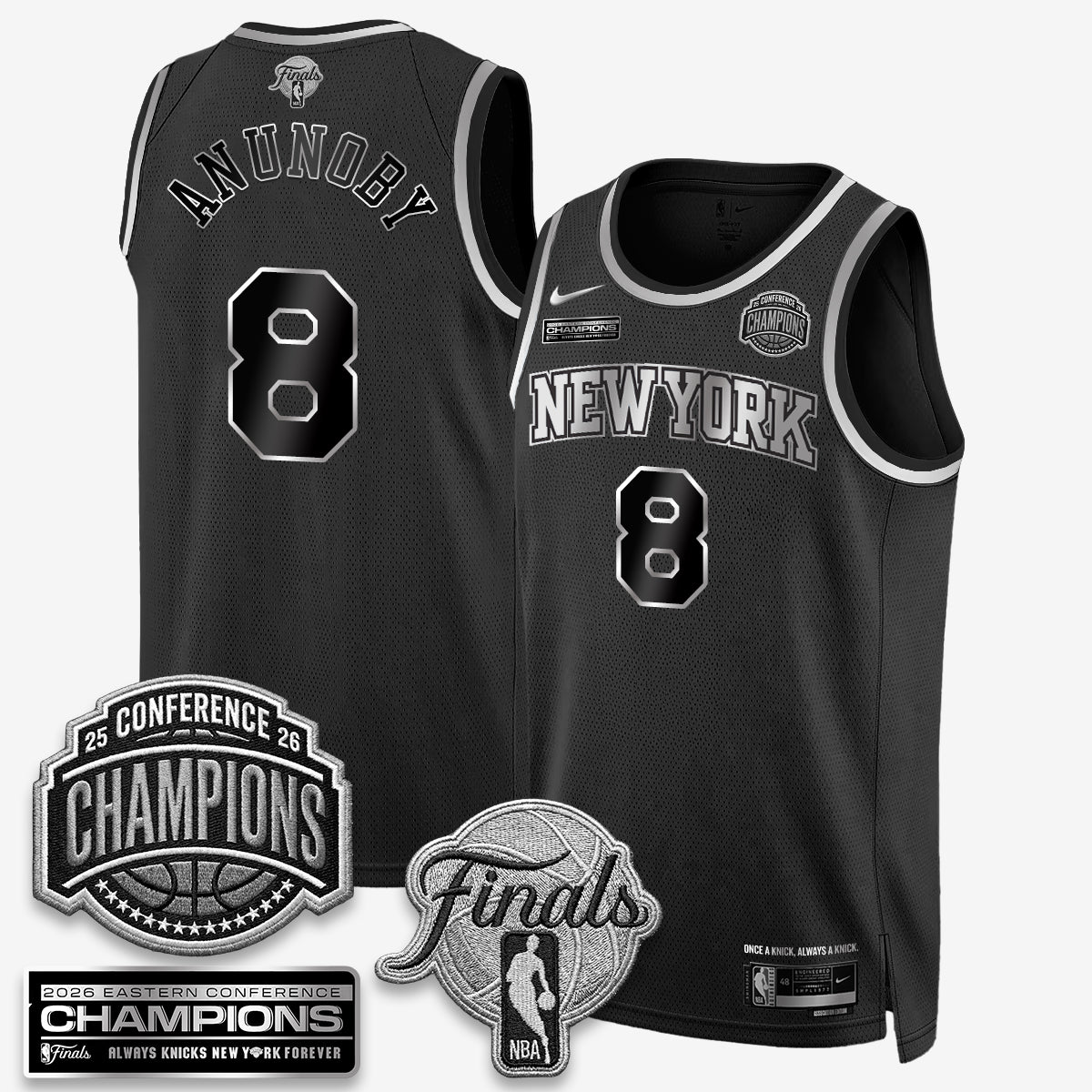 NYK 2026 NBA Eastern Conference Champions Black Gold Edition Jersey - Stitched (2) product image 30, provided for visual