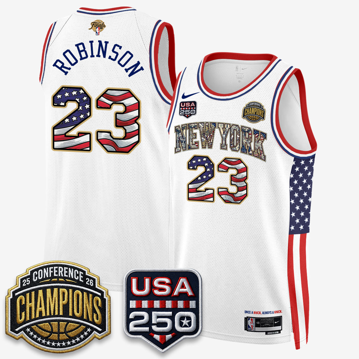 NYK 2026 NBA Eastern Conference Champions x Fourth of July Vapor Jersey - Stitched product image 36, provided for visual