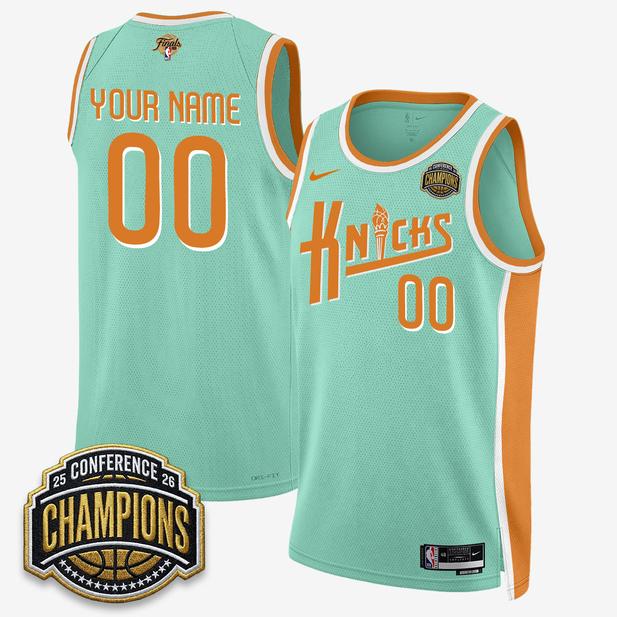 NYK 2026 Eastern Conference Champions Special Edition Custom Jersey V2- Stitched product image 3, provided for visual