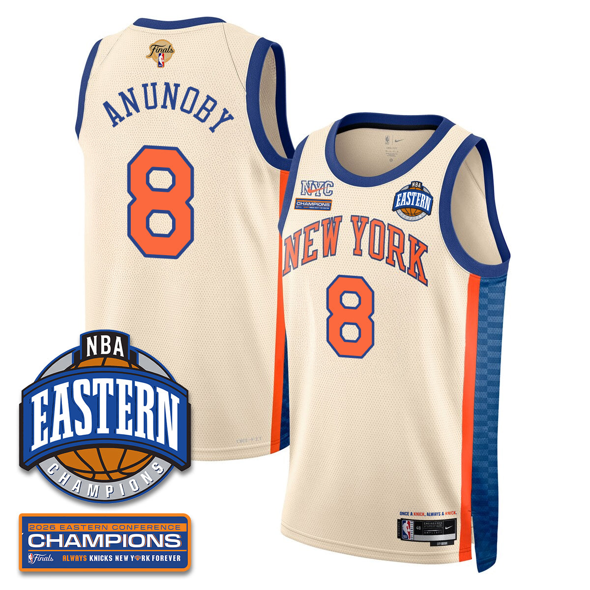 NYK 2026 NBA Eastern Conference Champions City Jersey - Stitched product image 6, provided for visual reference and product