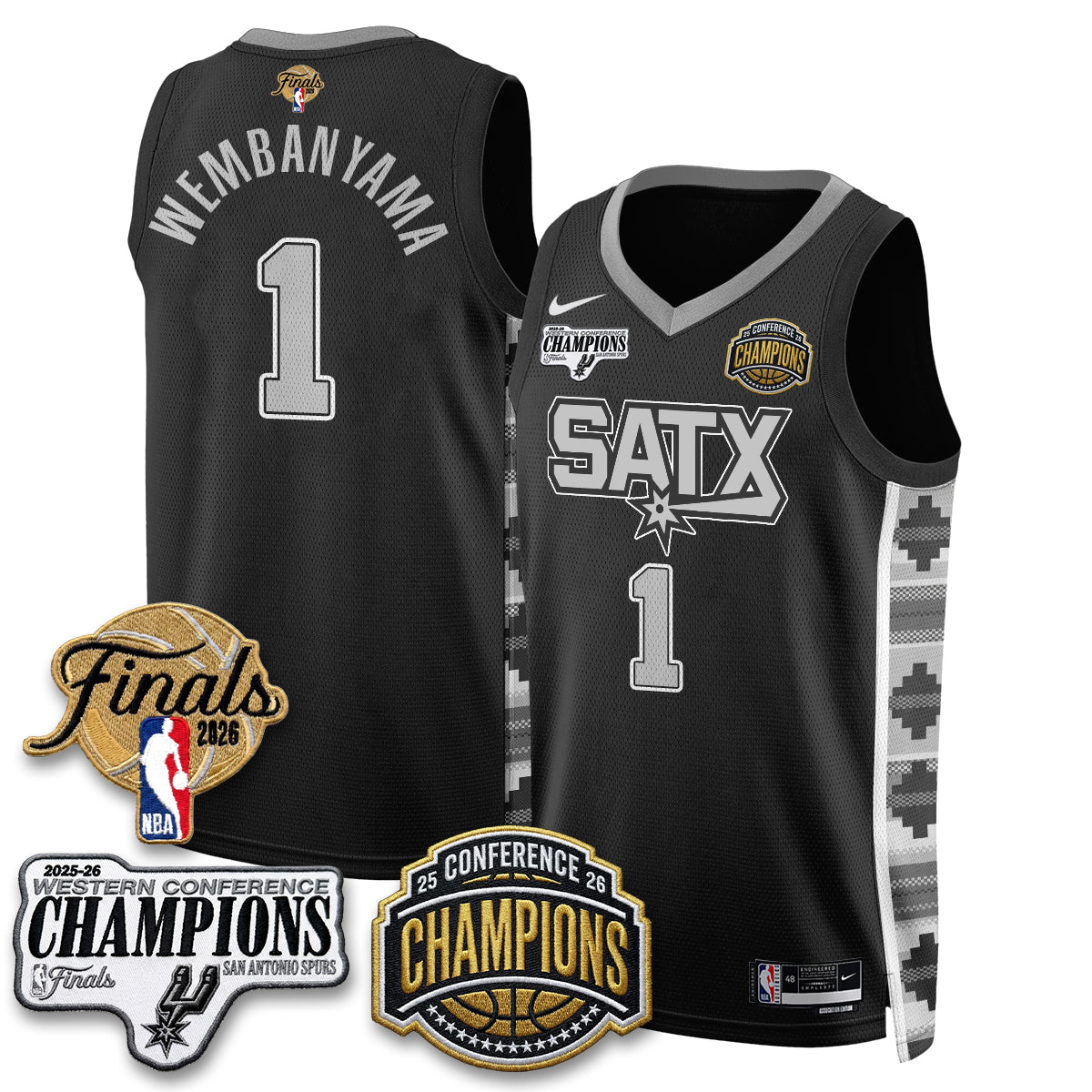SAS 2026 NBA Western Conference Champions Vapor Jersey - Stitched product image 19, provided for visual reference and