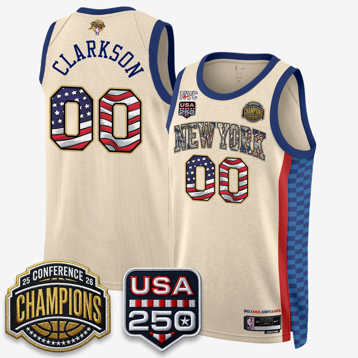 NYK 2026 NBA Eastern Conference Champions x Fourth of July Vapor Jersey - Stitched product image 28, provided for visual