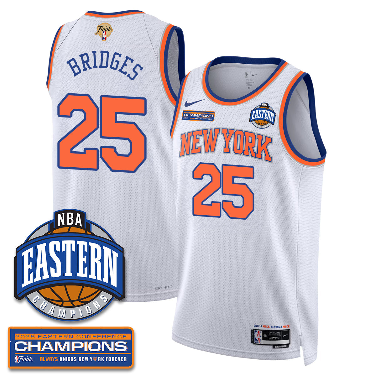 NYK 2026 NBA Eastern Conference Champions City Jersey - Stitched product image 7, provided for visual reference and product