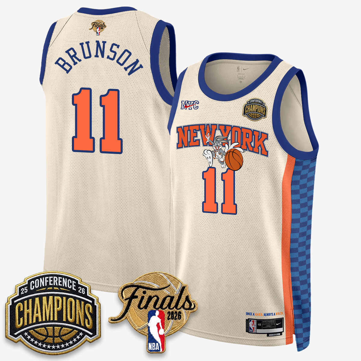 NYK 2026 NBA Eastern Conference Champions x Looney Tunes Vapor Jersey V2- Stitched product image 19, provided for visual