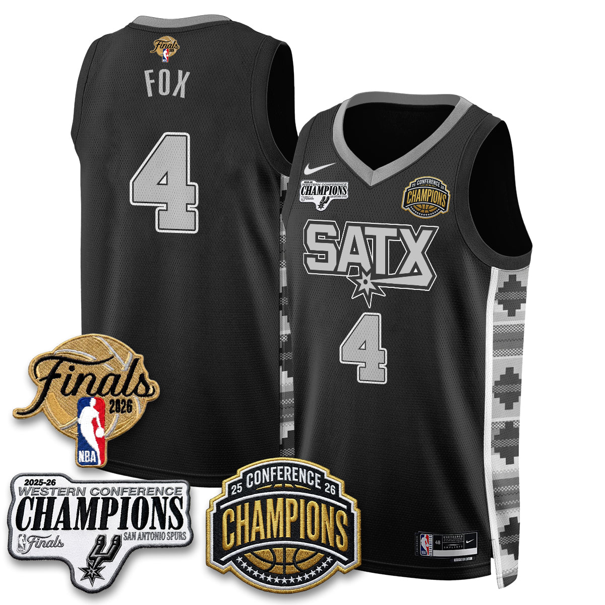 SAS 2026 NBA Western Conference Champions Vapor Jersey - Stitched product image 20, provided for visual reference and