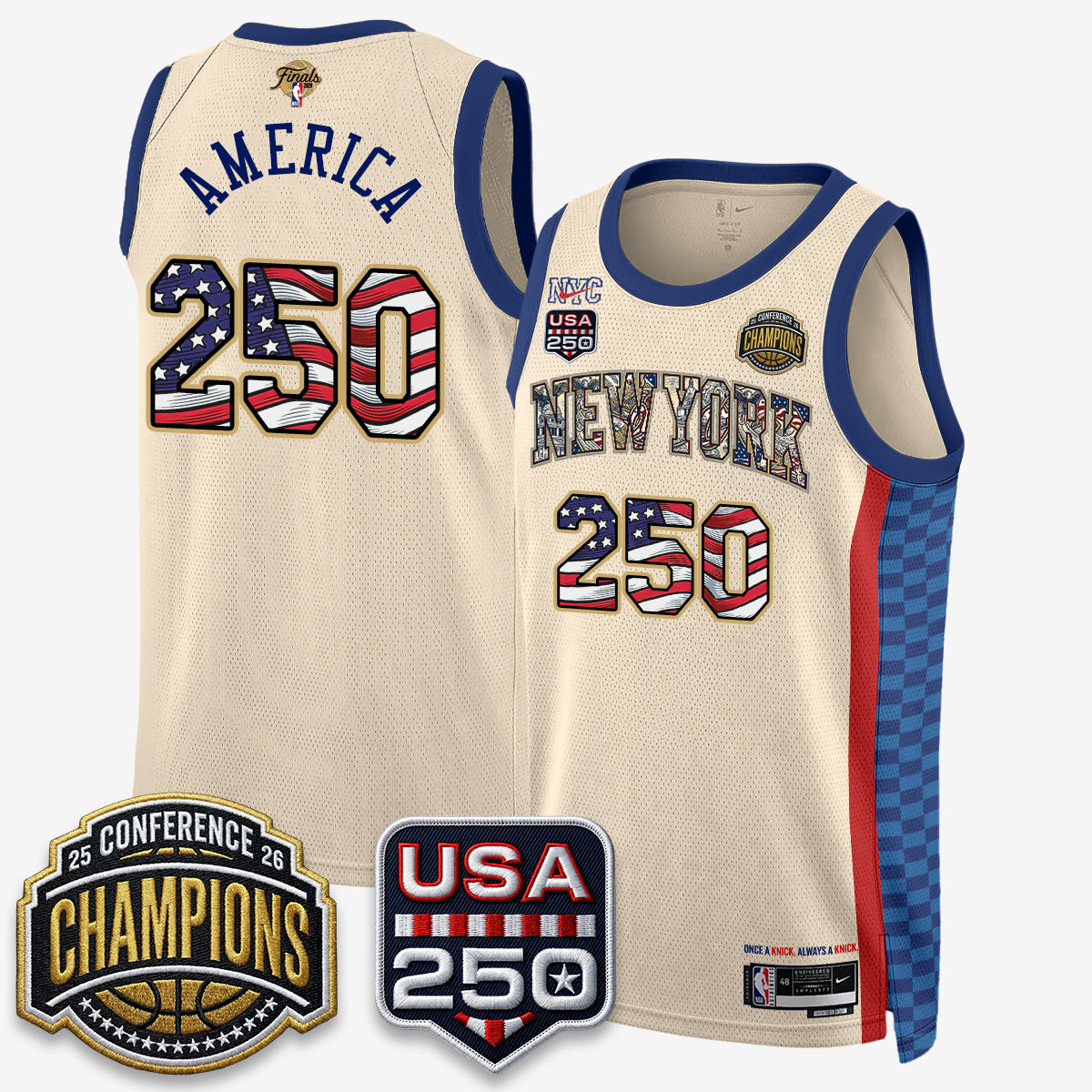 NYK 2026 NBA Eastern Conference Champions x Fourth of July Vapor Jersey - Stitched product image 30, provided for visual