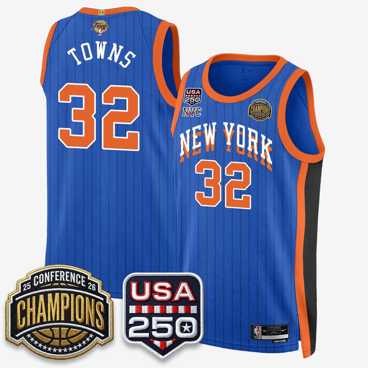 NYK 2026 NBA Eastern Conference Champions City Edition Jersey V2- Stitched product image 3, provided for visual reference