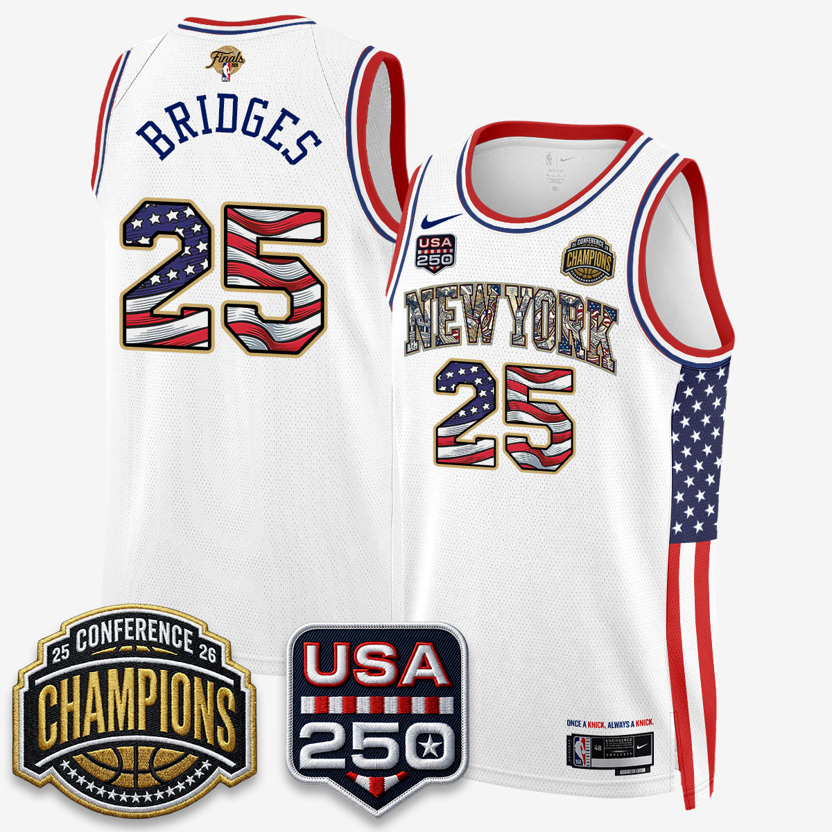 NYK 2026 NBA Eastern Conference Champions x Fourth of July Vapor Jersey - Stitched product image 34, provided for visual
