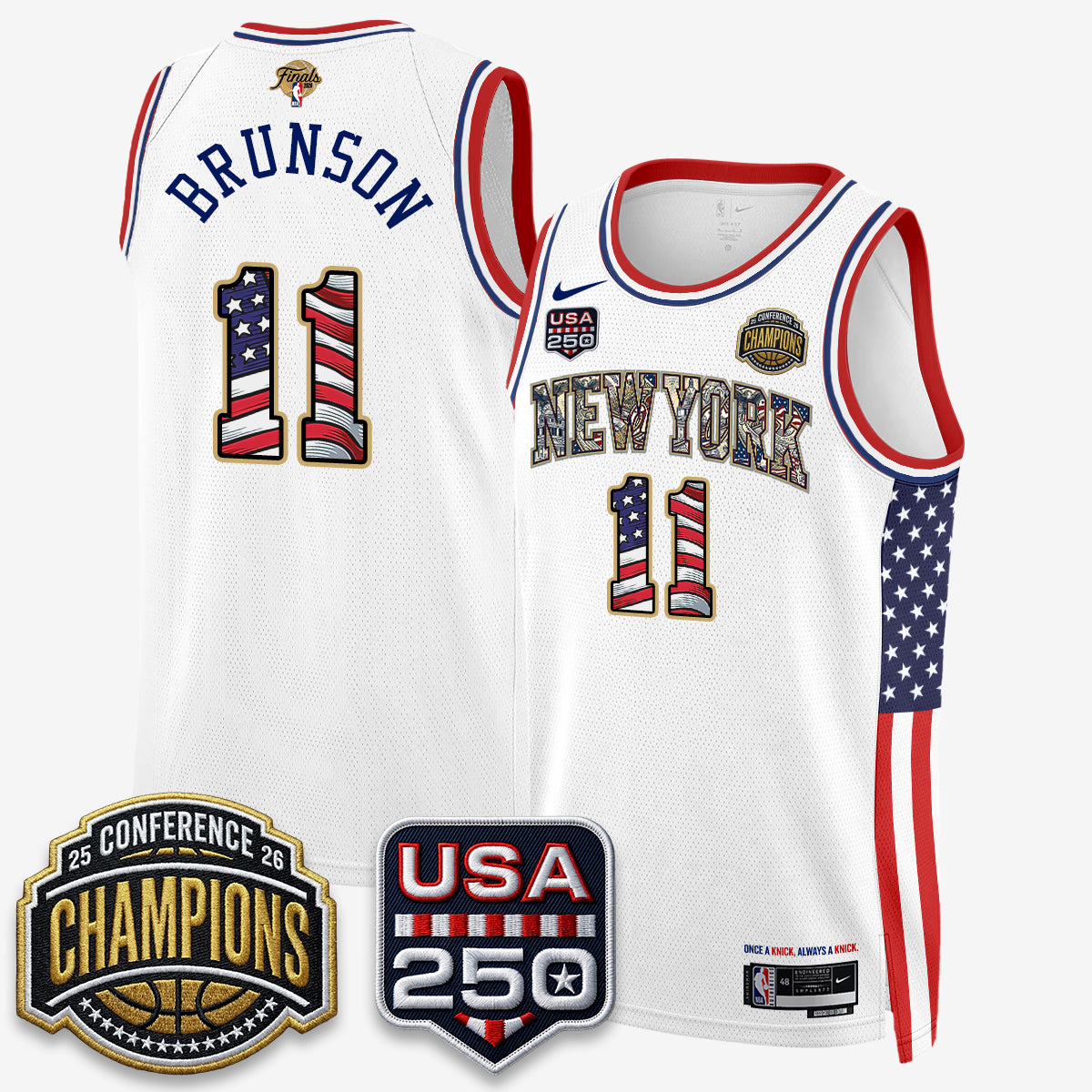 NYK 2026 NBA Eastern Conference Champions x Fourth of July Vapor Jersey - Stitched product image 31, provided for visual