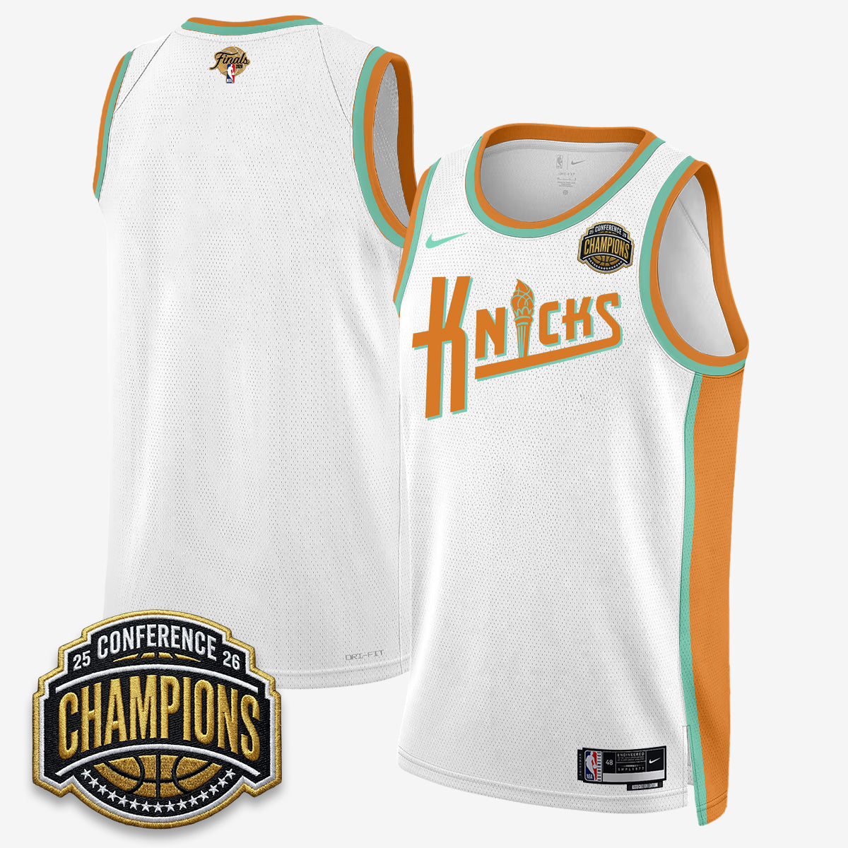 NYK 2026 Eastern Conference Champions Special Edition Jersey V2- Stitched product image 9, provided for visual reference and