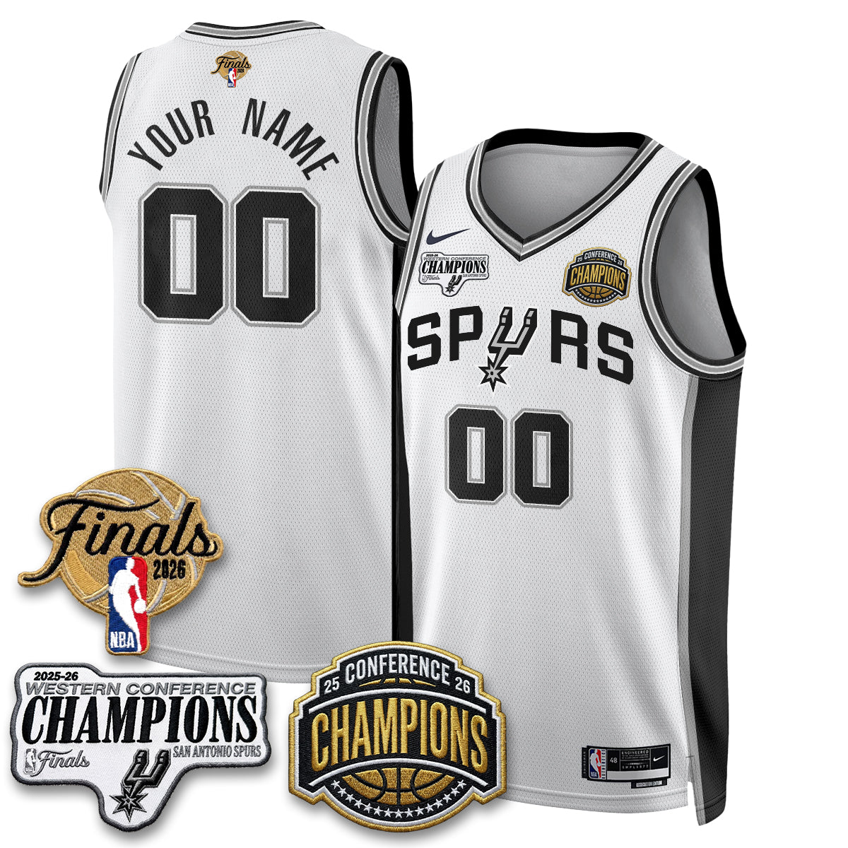SAS 2026 NBA Western Conference Champions Vapor Custom Jersey - Stitched product image 1, provided for visual reference and