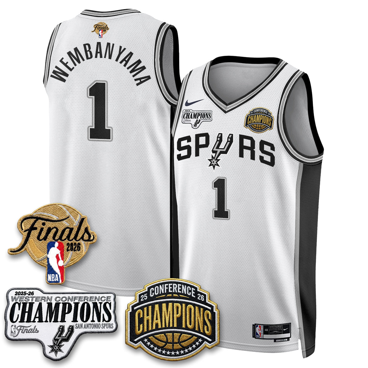 SAS 2026 NBA Western Conference Champions Vapor Jersey - Stitched product image 1, provided for visual reference and product