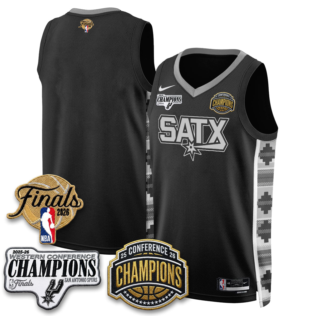 SAS 2026 NBA Western Conference Champions Vapor Jersey - Stitched product image 27, provided for visual reference and