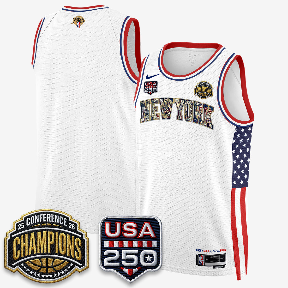 NYK 2026 NBA Eastern Conference Champions x Fourth of July Vapor Jersey - Stitched product image 39, provided for visual