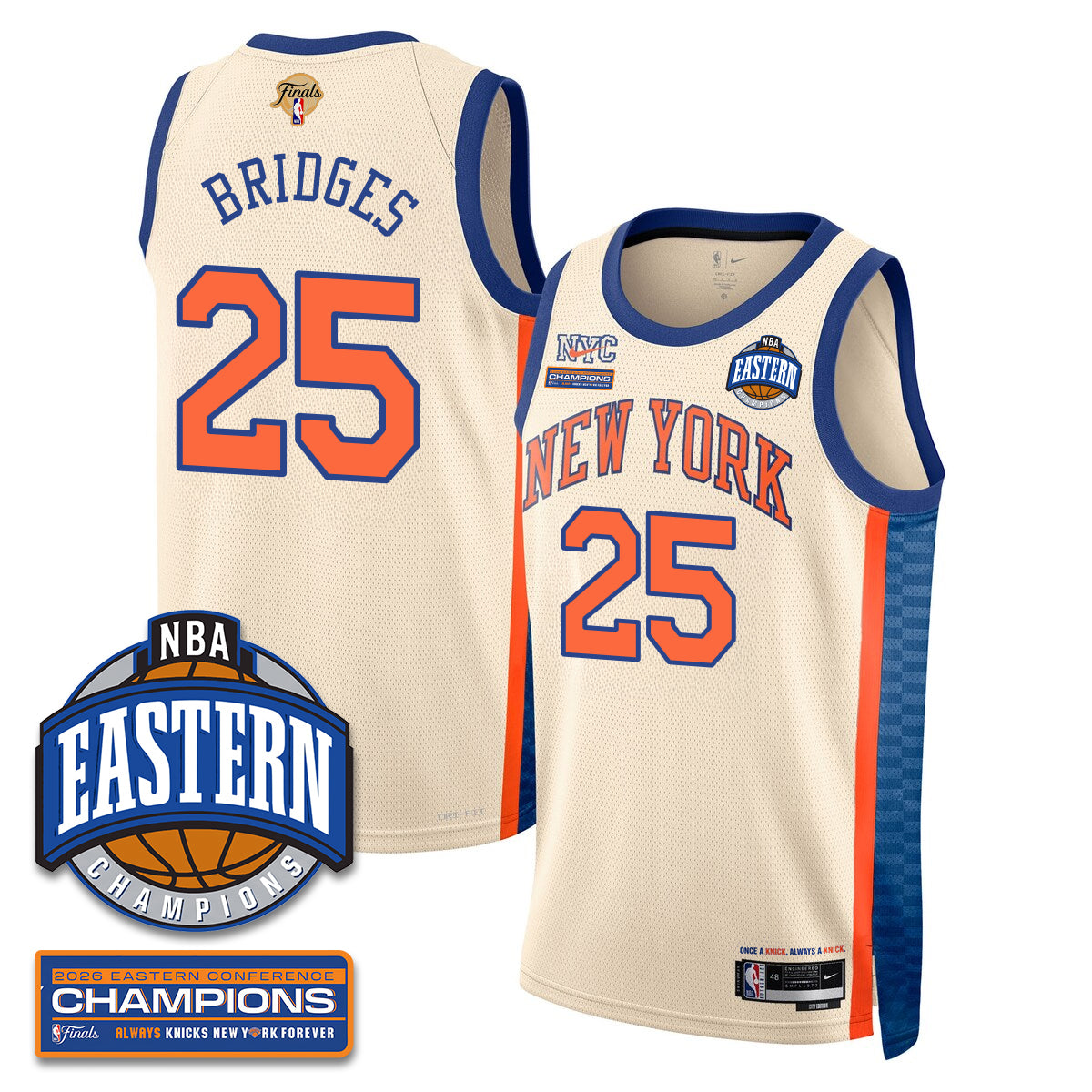 NYK 2026 NBA Eastern Conference Champions City Jersey - Stitched product image 8, provided for visual reference and product