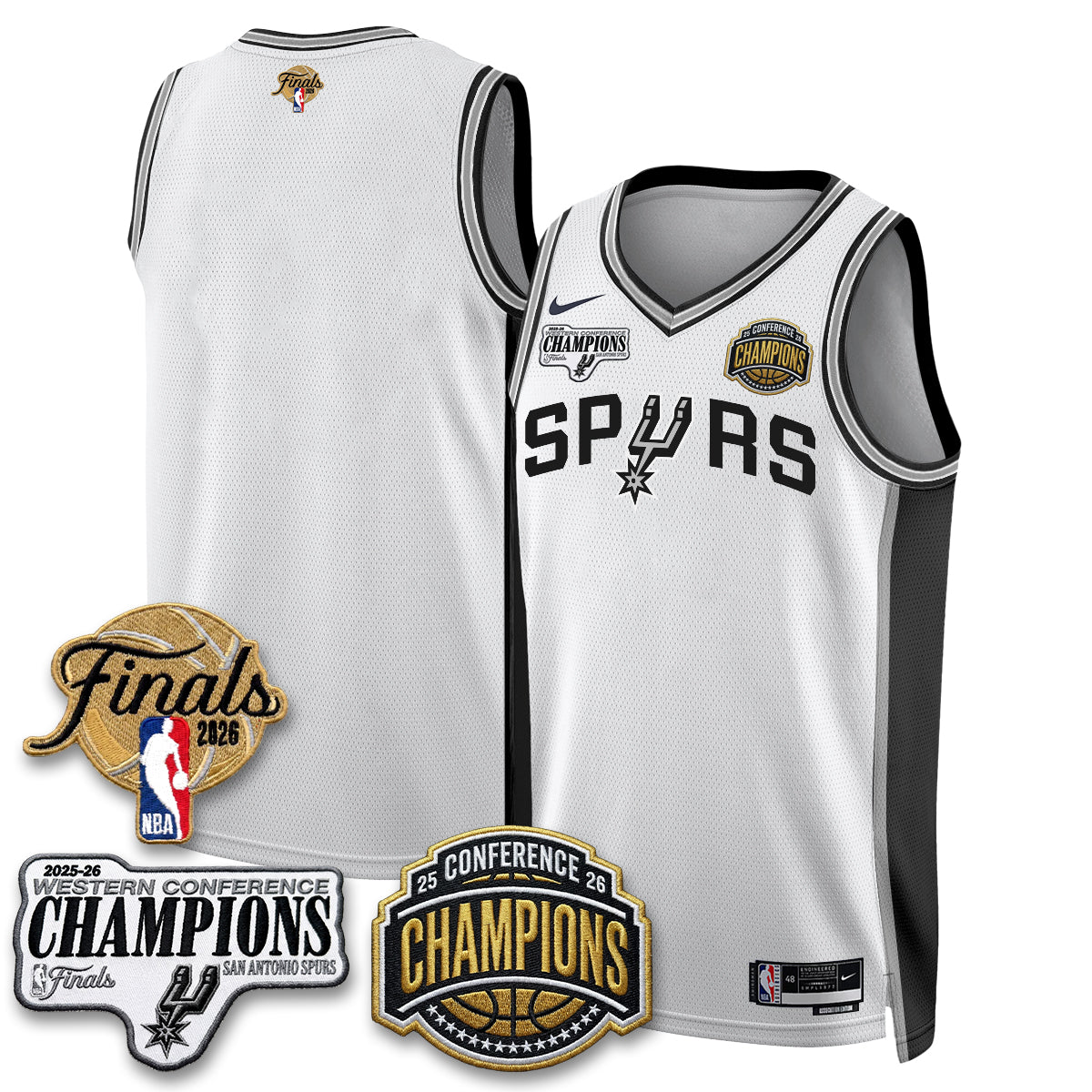 SAS 2026 NBA Western Conference Champions Vapor Jersey - Stitched product image 9, provided for visual reference and product