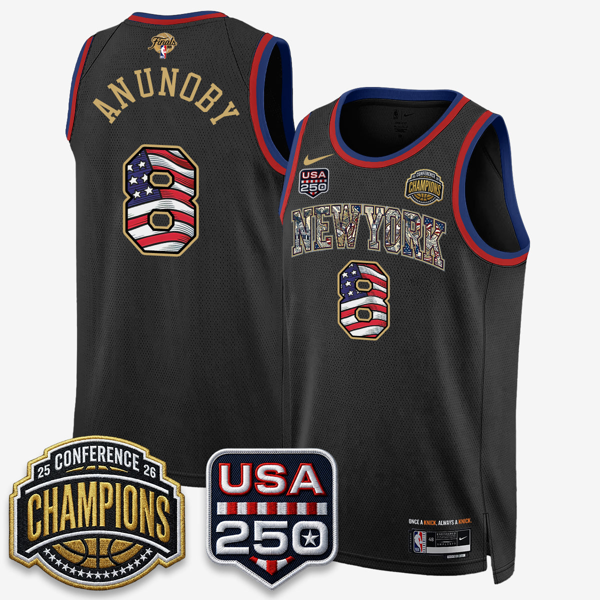 NYK 2026 NBA Eastern Conference Champions x Fourth of July Vapor Jersey - Stitched product image 13, provided for visual