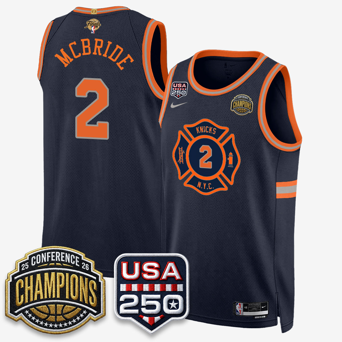 NYK 2026 NBA Eastern Conference Champions City Edition Jersey V2- Stitched product image 34, provided for visual reference