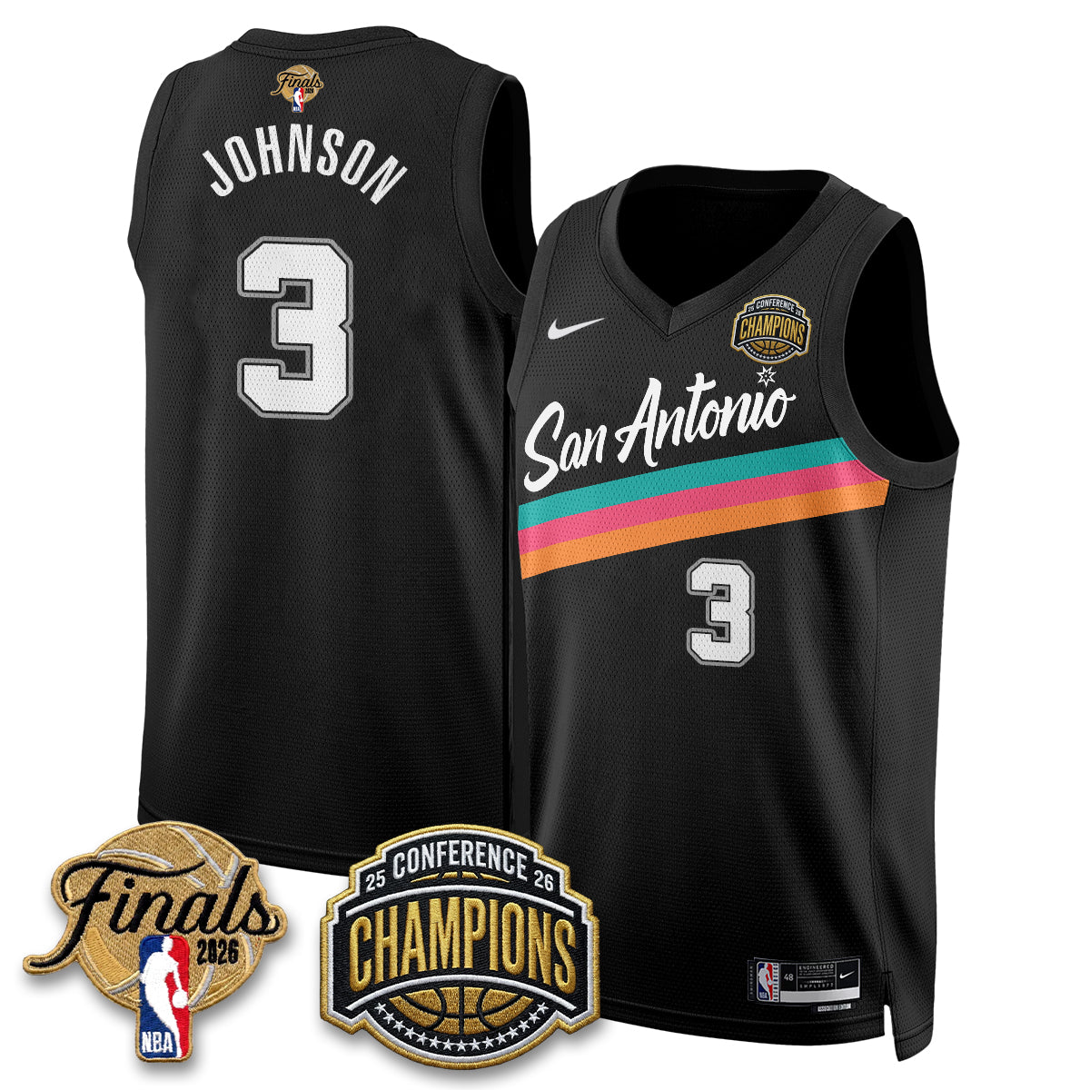 SAS 2026 NBA Western Conference Champions Vapor City Edition Jersey - Stitched product image 9, provided for visual