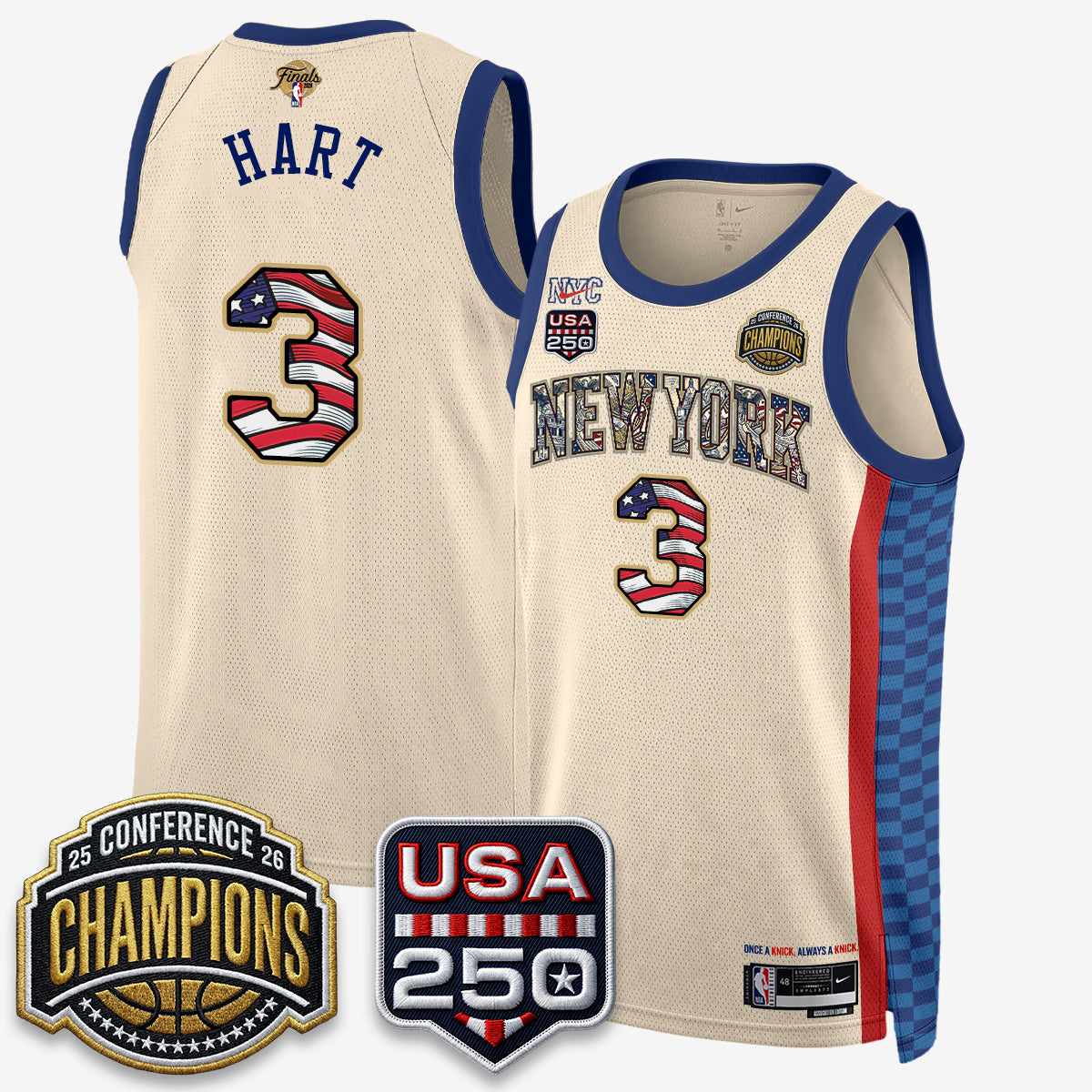 NYK 2026 NBA Eastern Conference Champions x Fourth of July Vapor Jersey - Stitched product image 25, provided for visual