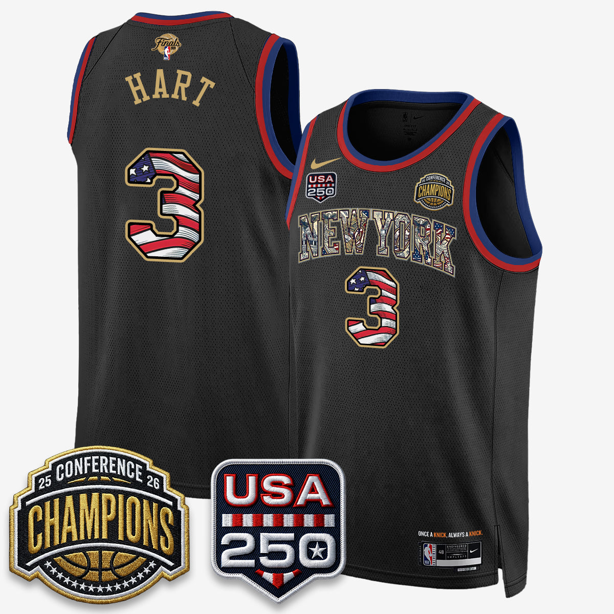 NYK 2026 NBA Eastern Conference Champions x Fourth of July Vapor Jersey - Stitched product image 15, provided for visual