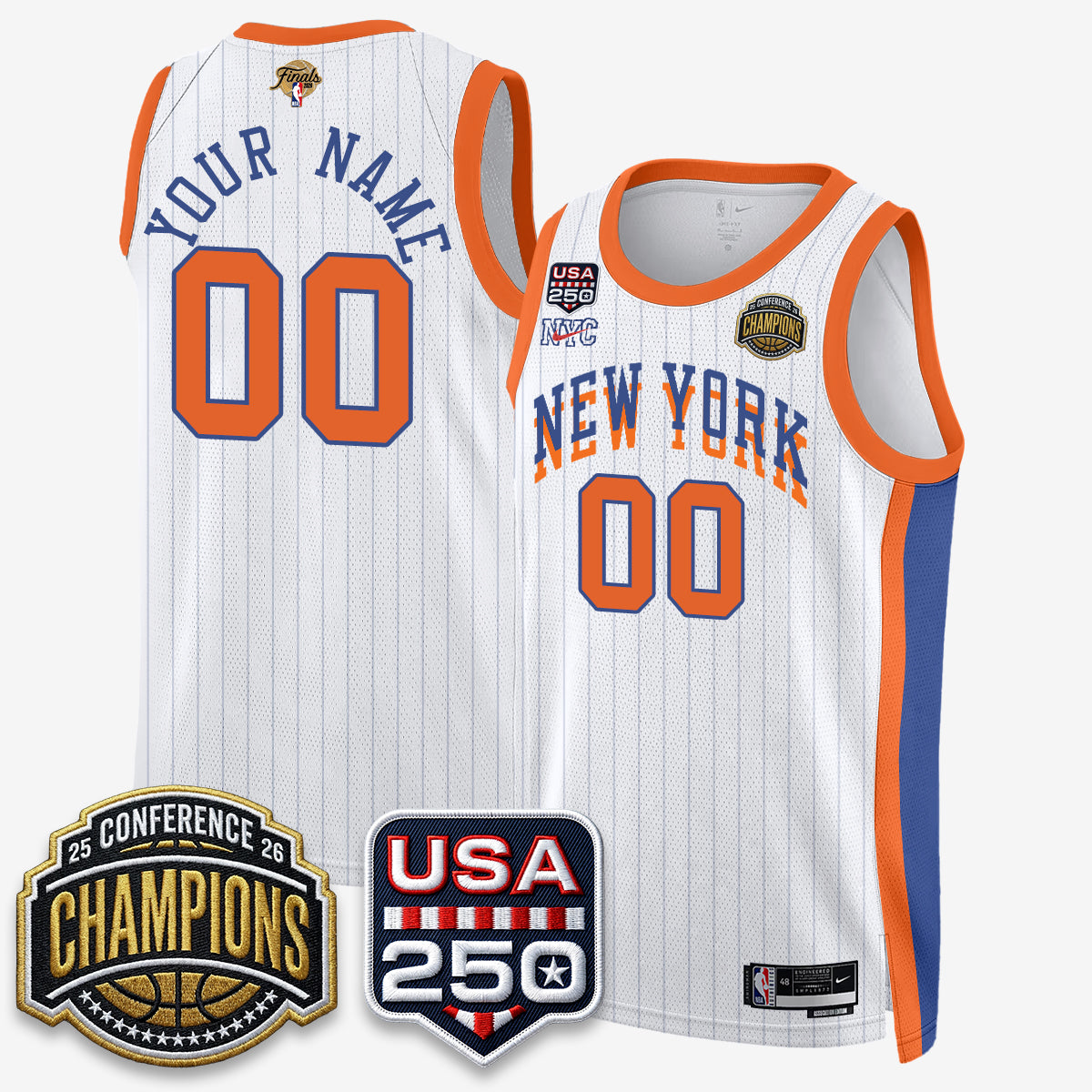 NYK 2026 NBA Eastern Conference Champions City Edition Custom Jersey - Stitched product image 1, provided for visual