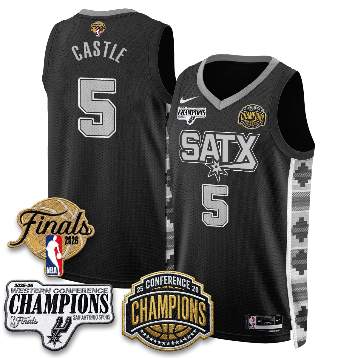 SAS 2026 NBA Western Conference Champions Vapor Jersey - Stitched product image 22, provided for visual reference and