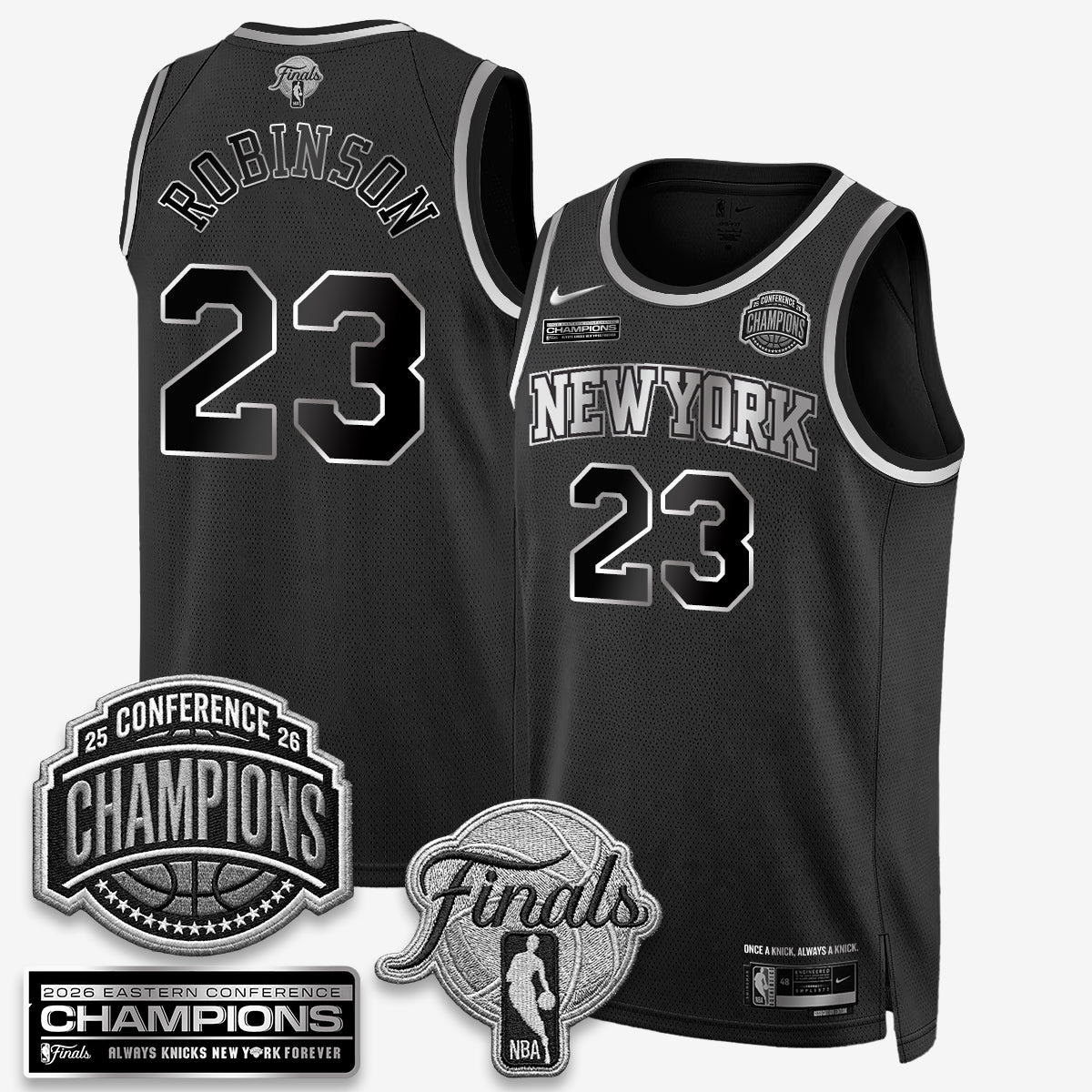 NYK 2026 NBA Eastern Conference Champions Black Gold Edition Jersey - Stitched (2) product image 33, provided for visual