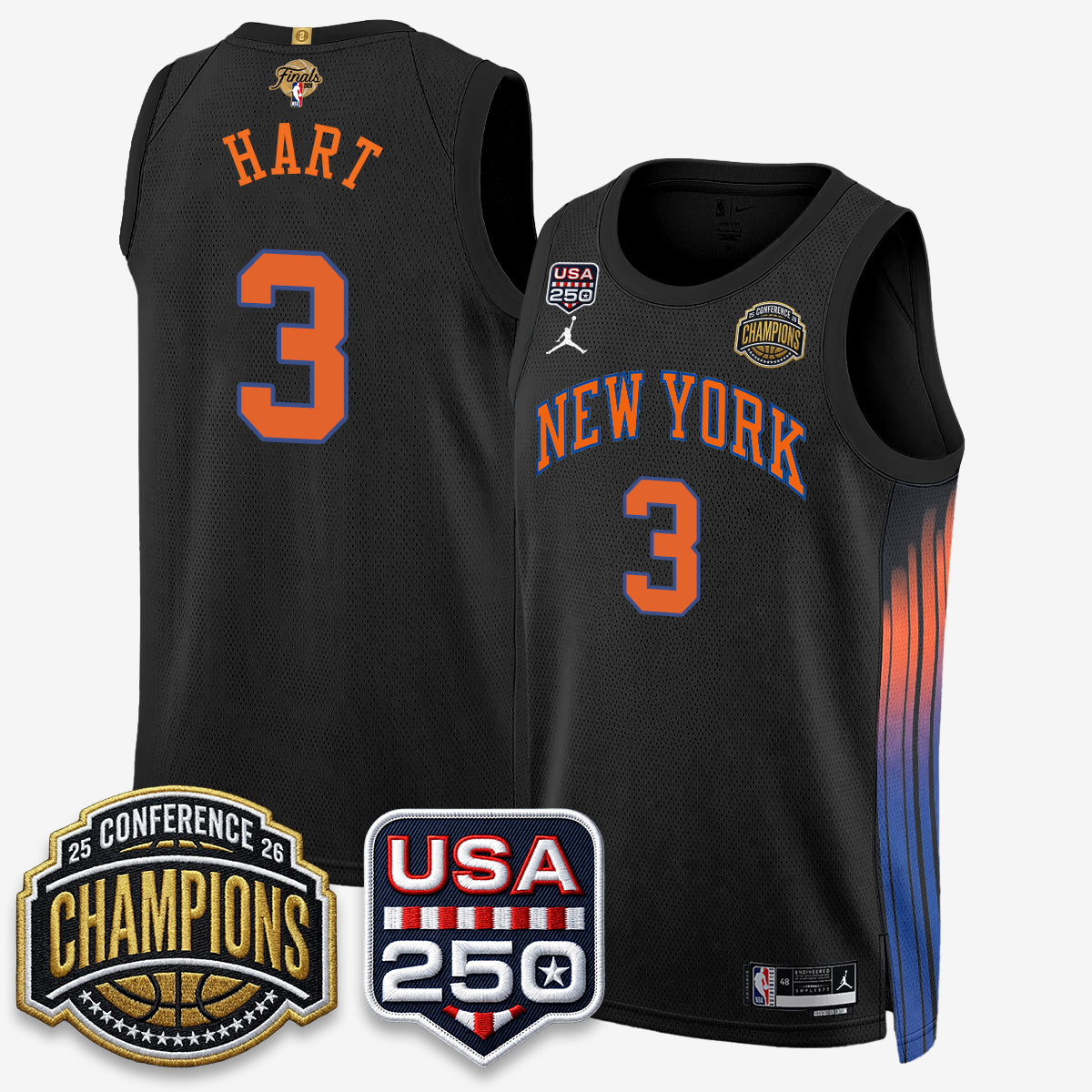 NYK 2026 NBA Eastern Conference Champions City Edition Jersey V2- Stitched product image 23, provided for visual reference