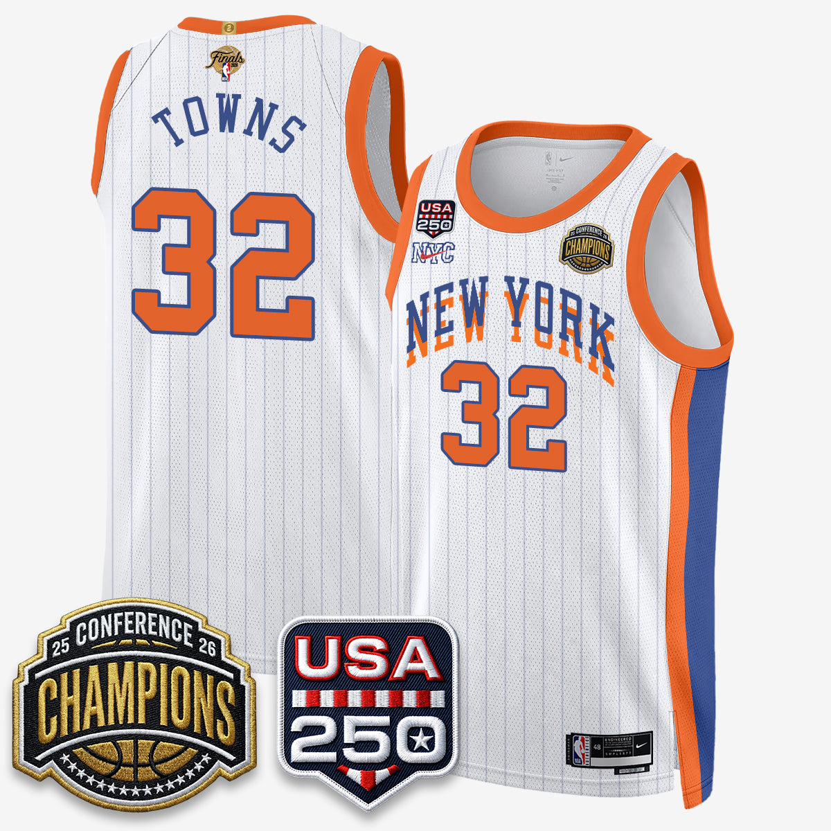NYK 2026 NBA Eastern Conference Champions City Edition Jersey V2- Stitched product image 4, provided for visual reference