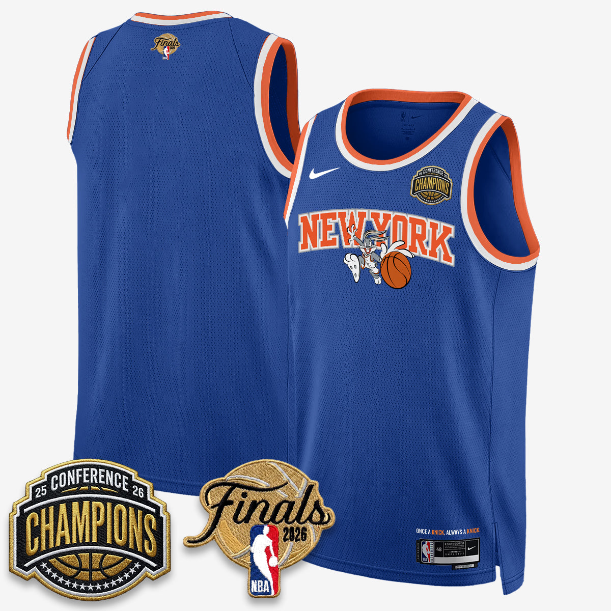 NYK 2026 NBA Eastern Conference Champions x Looney Tunes Vapor Jersey V2- Stitched product image 18, provided for visual